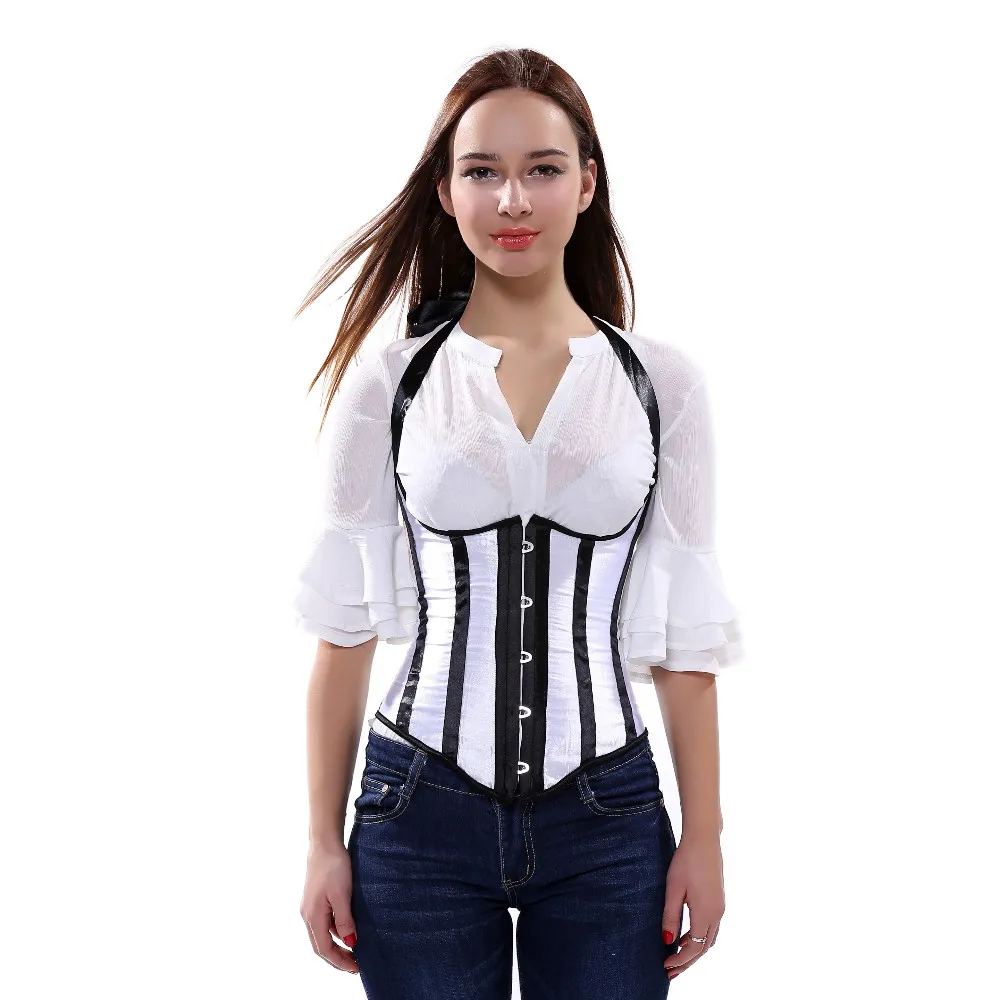 

Woman Corset Sexy Steampunk Corsets and Bustiers Stripe Underbust Bustier Basque korsett for Women Sexy