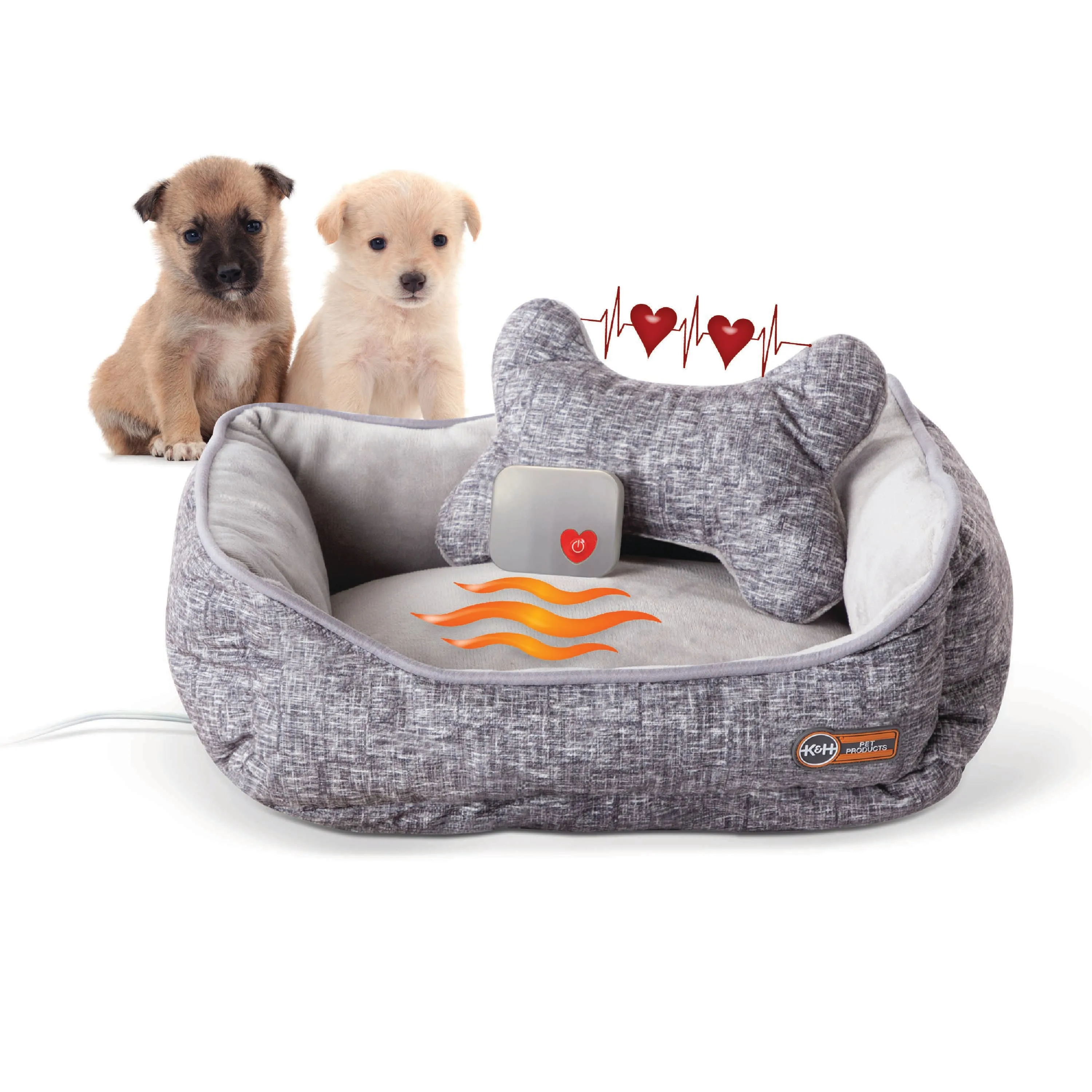 HMTX Mother’s Heartbeat Heated Puppy Bed Heated Bed + Bone Pillow Gray Medium Breed Heartbeat 13 X 16 Inches
HMTX Mother’s Heartbeat Heated Puppy Bed Heated Bed + Bone Pillow Gray Medium Breed Heartbeat 13 X 16 Inches