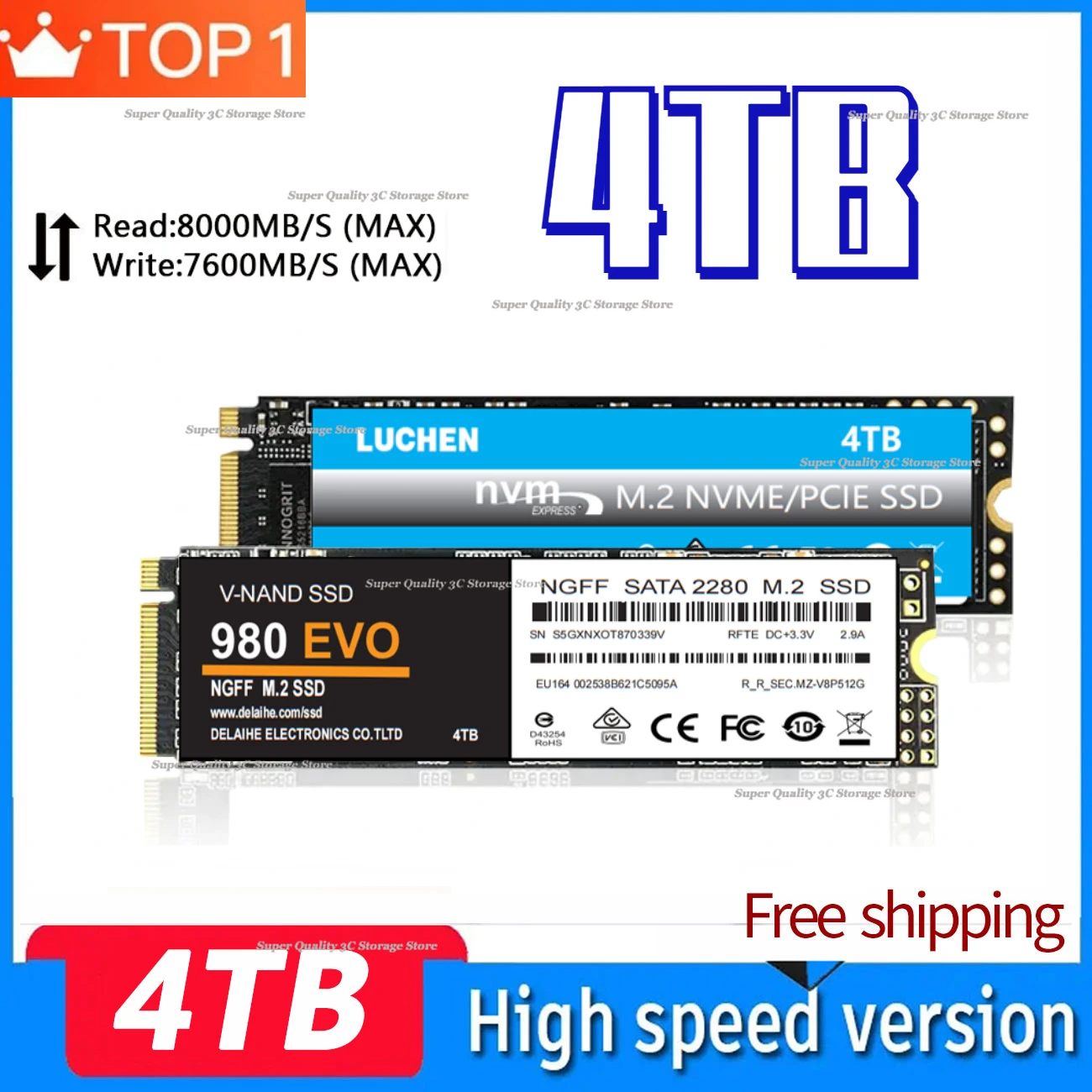 2023 NVMe NGFF 4TB SSD M.2 1TB 2TB PCIe 4.0 3D NAND M.2 Solid State Drive 2280 Internal Hard Disk for Playstation5 PS5 Desktop
2023 NVMe NGFF 4TB SSD M.2 1TB 2TB PCIe 4.0 3D NAND M.2 Solid State Drive 2280 Internal Hard Disk for Playstation5 PS5 Desktop
