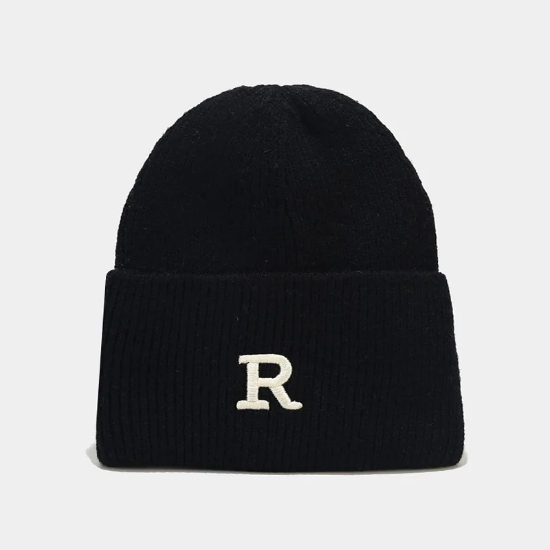 

Плотная вязаная шапка LDSLYJR с буквенным принтом R на осень и зиму, теплые шапочки, Шапка-бини для мужчин и женщин 05
