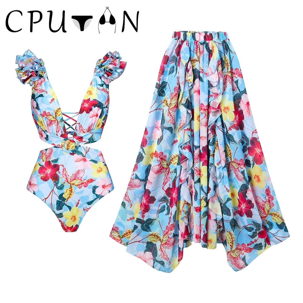 CPUTAN 2023 Sexy 3D Flower Bikinis Set Lace Up One Piece Swimsuit Skirt Ruffle Shoulder Monokini Swimwear Women Bath Suit Dress
CPUTAN 2023 Sexy 3D Flower Bikinis Set Lace Up One Piece Swimsuit Skirt Ruffle Shoulder Monokini Swimwear Women Bath Suit Dress
