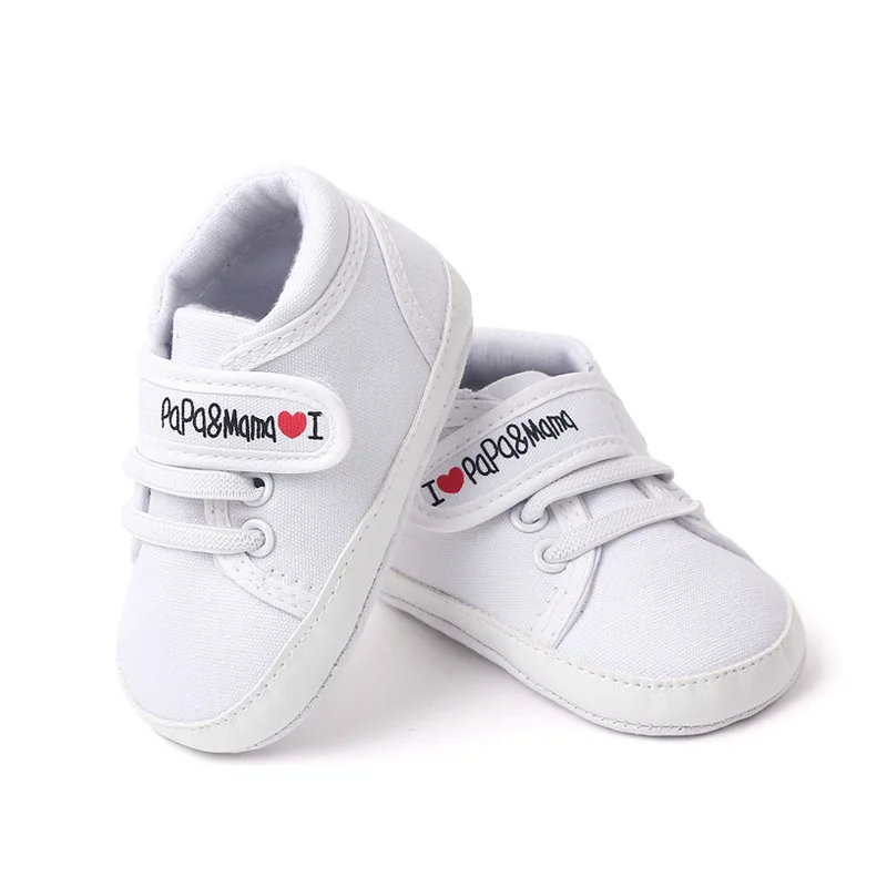

Baby Canvas Sneakers Newborn I LOVE PAPA&MAMA Sports Baby Boys Girls First Walkers Shoes Infant Toddler Anti-slip Baby Shoes