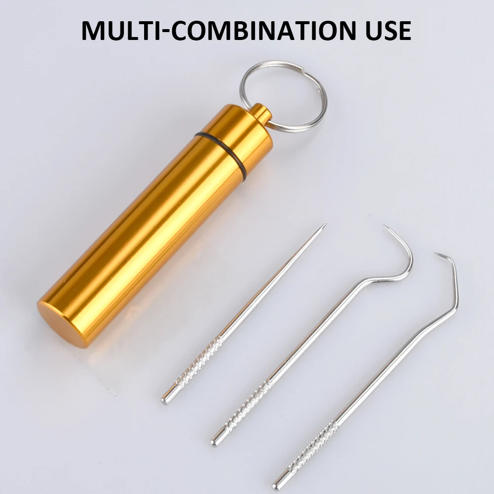 3Pcs Portable Toothpicks Pocket Set Outdoor Edc Multi-Purpose Toothpick Fruit Fork Camping Tool with Toothpick Storage Tube
3Pcs Portable Toothpicks Pocket Set Outdoor Edc Multi-Purpose Toothpick Fruit Fork Camping Tool with Toothpick Storage Tube