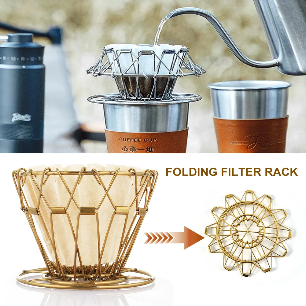 1pcs Folding Coffee Filter Paper Holder 304 Stainless Steel Filters Rack Portable Coffee Dripper Filter Stand Coffee Brew Tool
1pcs Folding Coffee Filter Paper Holder 304 Stainless Steel Filters Rack Portable Coffee Dripper Filter Stand Coffee Brew Tool