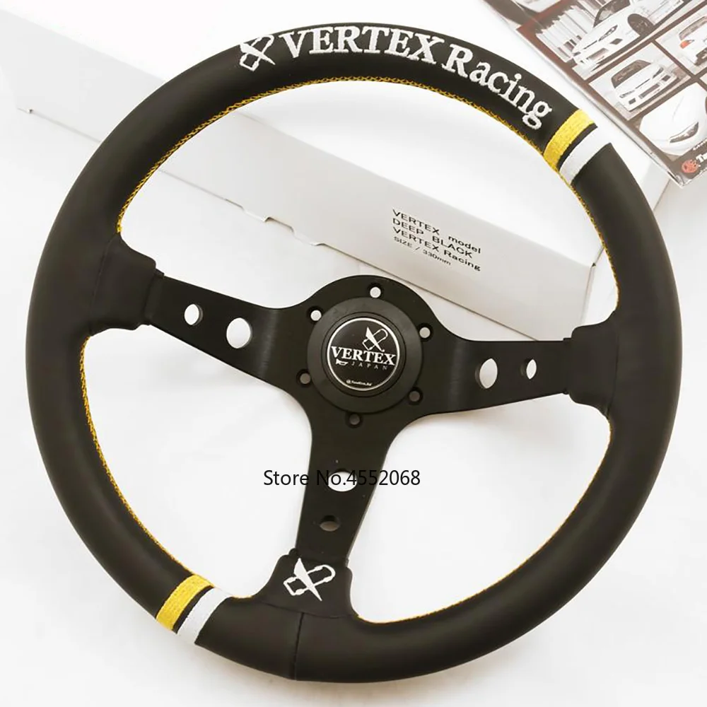 Гоночное черное рулевое колесо VERTEX 330 мм jdm из натуральной кожи для дрифта
Гоночное черное рулевое колесо VERTEX 330 мм jdm из натуральной кожи для дрифта