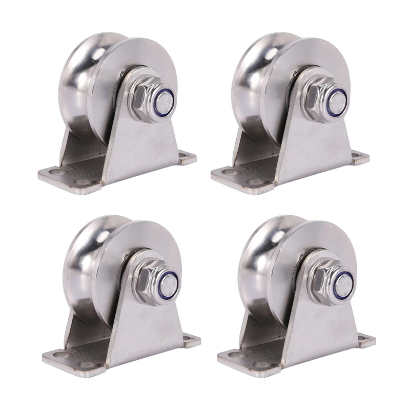 4Pack U-Type Stainless Steel Pulley Block Mute Bearings Groove Sliding Roller Track Wheel
4Pack U-Type Stainless Steel Pulley Block Mute Bearings Groove Sliding Roller Track Wheel