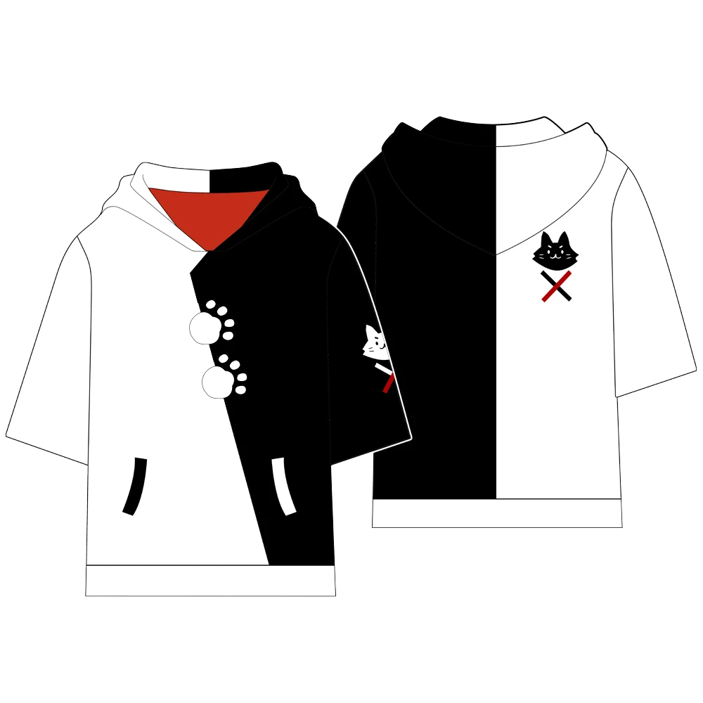 

Hololive VTuber Ookami Mio косплей с коротким рукавом Толстовка летняя футболка для мужчин женщин Повседневная Уличная одежда футболка женская футбол...