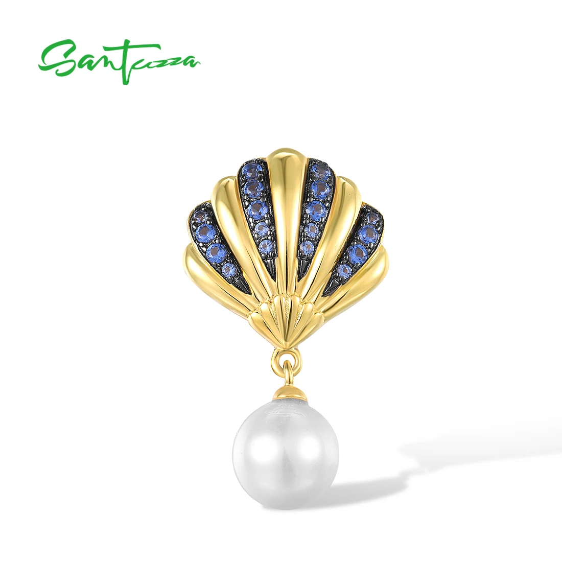 SANTUZZA Pure 925 Sterling Silver Pendant For Women White Shell Beads Blue Nano White Cubic Zirconia Shell Pendant Fine Jewelry
SANTUZZA Pure 925 Sterling Silver Pendant For Women White Shell Beads Blue Nano White Cubic Zirconia Shell Pendant Fine Jewelry