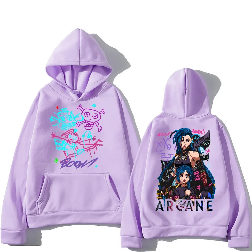 Arcane Jinx толстовки для мужчин и женщин Harajuku одежда популярные аниме пуловеры