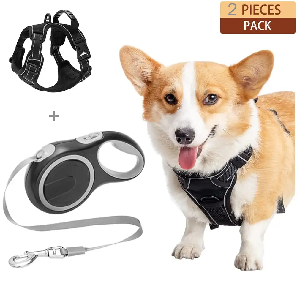 Pull Dog Harness and Leash Set,Adjustable Reflective Vest Harness for Medium Large Dogs Outdoor Training Walking, with 16ft Retr
Pull Dog Harness and Leash Set,Adjustable Reflective Vest Harness for Medium Large Dogs Outdoor Training Walking, with 16ft Retr