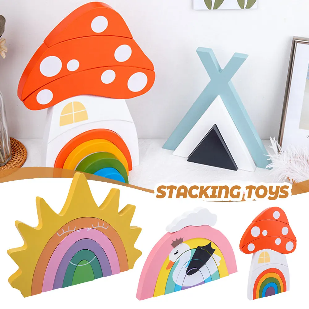 Wooden Rainbow Building Blocks Stacker Game Educational Learning Toy For Kids Fun Arch Building Blocks Wonderful Block Toy
Wooden Rainbow Building Blocks Stacker Game Educational Learning Toy For Kids Fun Arch Building Blocks Wonderful Block Toy