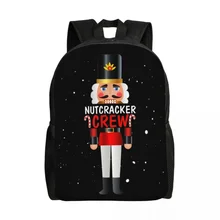 Nutcracker Crew Matching Family Christmas Gift Backpacks Waterproof College School Nutcrackers Cartoon Bag Print Bookbag