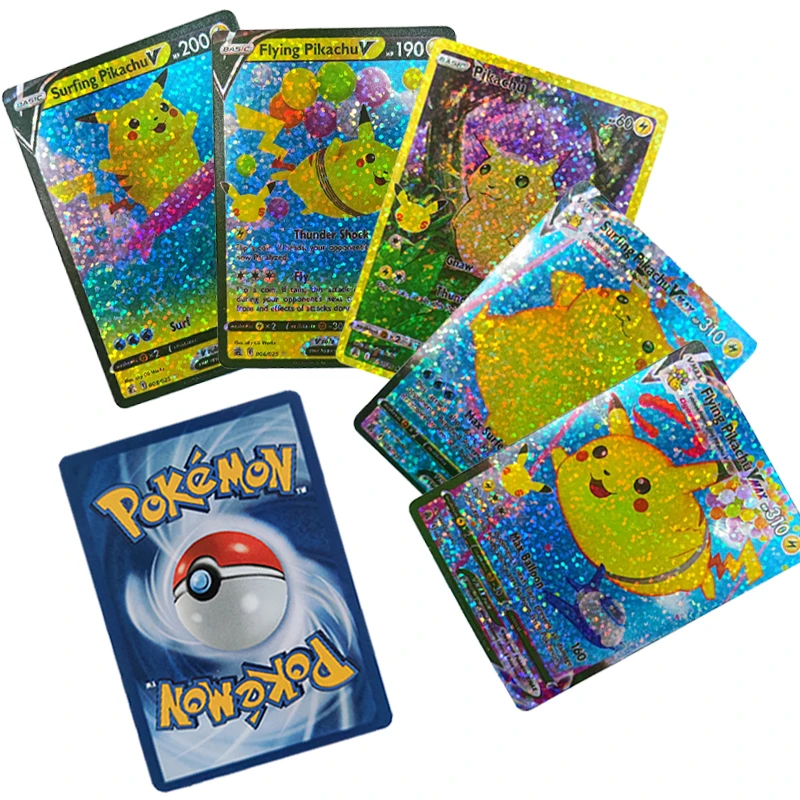 PTCG Пикачу Покемон карточка 25-й годовщины празднования DIY Игра коллекционная карточка 5 различных милых Пикачу
PTCG Пикачу Покемон карточка 25-й годовщины празднования DIY Игра коллекционная карточка 5 различных милых Пикачу