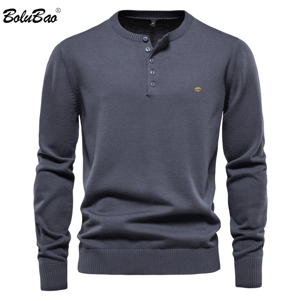 BOLUBAO Cotton Men's Pullover Button Sweater Thin New Autumn High Quality Solid Color Henry Collar Sweater for Men
BOLUBAO Cotton Men's Pullover Button Sweater Thin New Autumn High Quality Solid Color Henry Collar Sweater for Men
