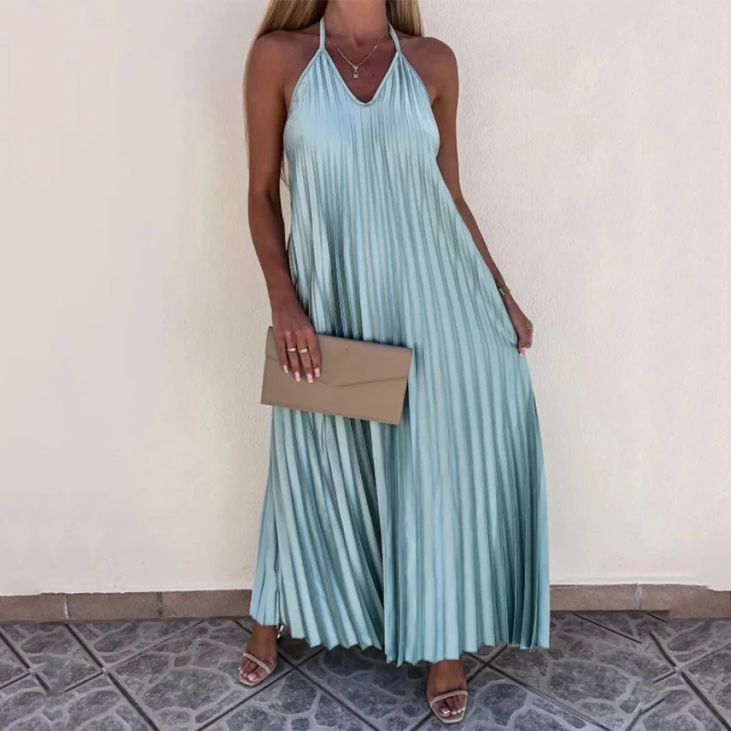 Summer Dress Women 2022 Sexy Off Shoulder Hanging Neck Lace Long Dress Elegant Casual Backless Solid Party Loose Maxi Dress 
Summer Dress Women 2022 Sexy Off Shoulder Hanging Neck Lace Long Dress Elegant Casual Backless Solid Party Loose Maxi Dress