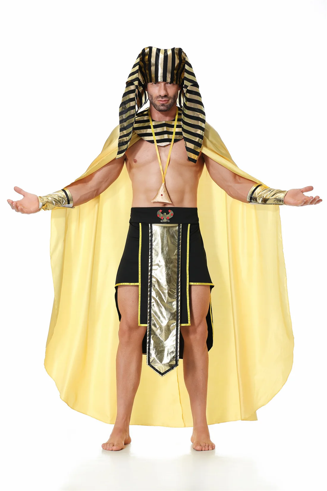 

Ancient Egypt Egyptian Pharaoh King Costume Men's Halloween Costumes Cosplay Clothing Carnival Party Medieval Myth Clothing Set