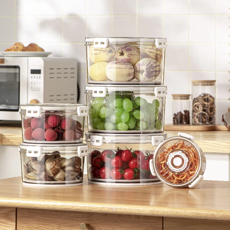 Round Sealed Storage Tank Snacks And Nuts Time Record Preservation Box Plastic Fruit And Vegetables Transparent Storage Box
Round Sealed Storage Tank Snacks And Nuts Time Record Preservation Box Plastic Fruit And Vegetables Transparent Storage Box
