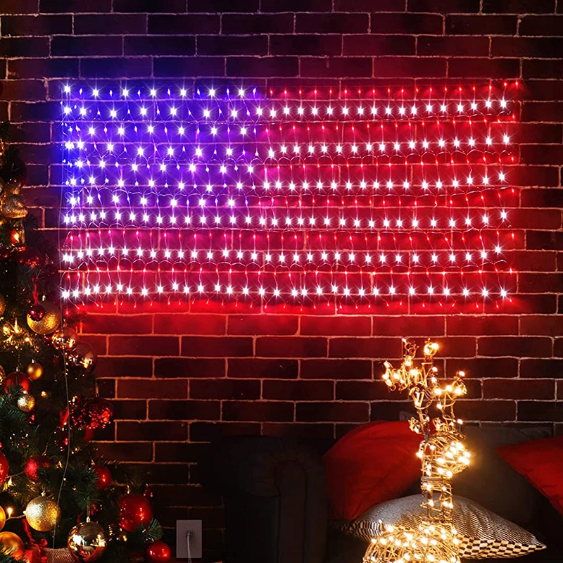 Outdoor American Flag Mesh Lamp LED String Lights Hanging Garden Party Decorative For Patio Yard Garden Holiday Wedding Party
Outdoor American Flag Mesh Lamp LED String Lights Hanging Garden Party Decorative For Patio Yard Garden Holiday Wedding Party