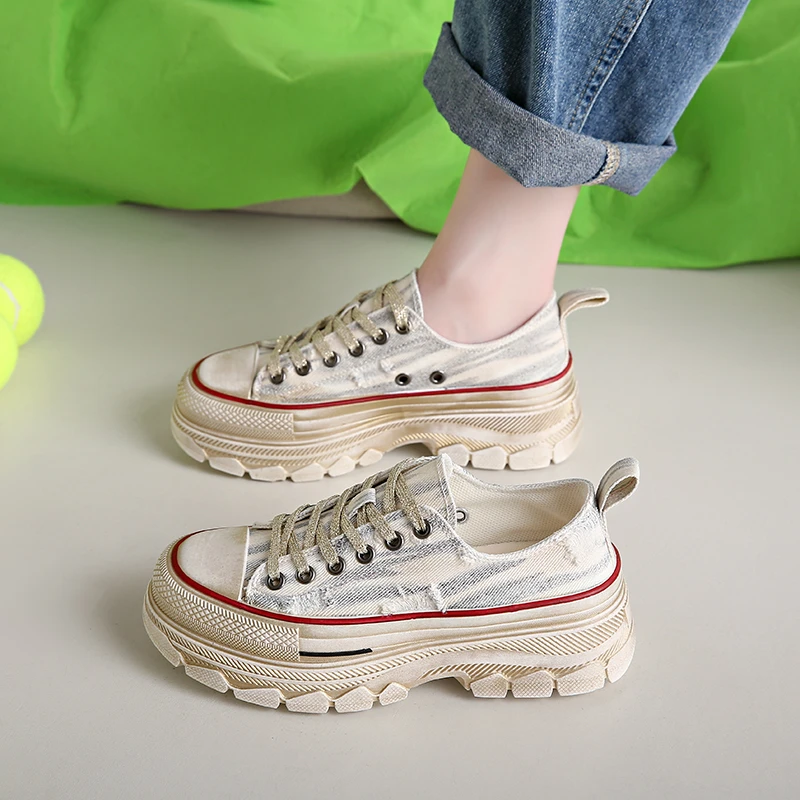 2023 Round Toe Platform Women Vulcanized Shoes Lace-up Casual Fashion Ladies Canvas Shoes Hand-made Mixed Colors Zapato De Mujer
2023 Round Toe Platform Women Vulcanized Shoes Lace-up Casual Fashion Ladies Canvas Shoes Hand-made Mixed Colors Zapato De Mujer