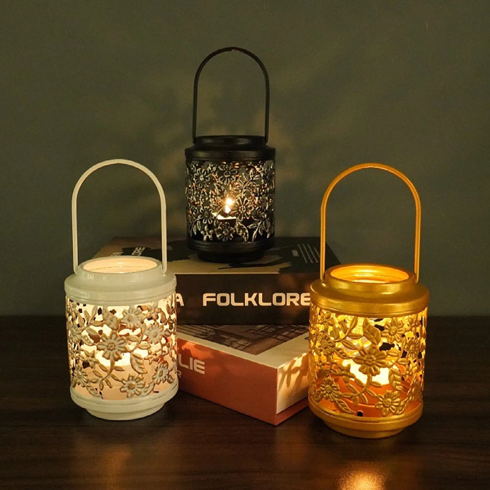 Hollow Wrought Iron Retro Candle Holder Portable Wind Lamp Candle Holder Romantic Candlelight Dinner Ornament Candlestick Decor
Hollow Wrought Iron Retro Candle Holder Portable Wind Lamp Candle Holder Romantic Candlelight Dinner Ornament Candlestick Decor