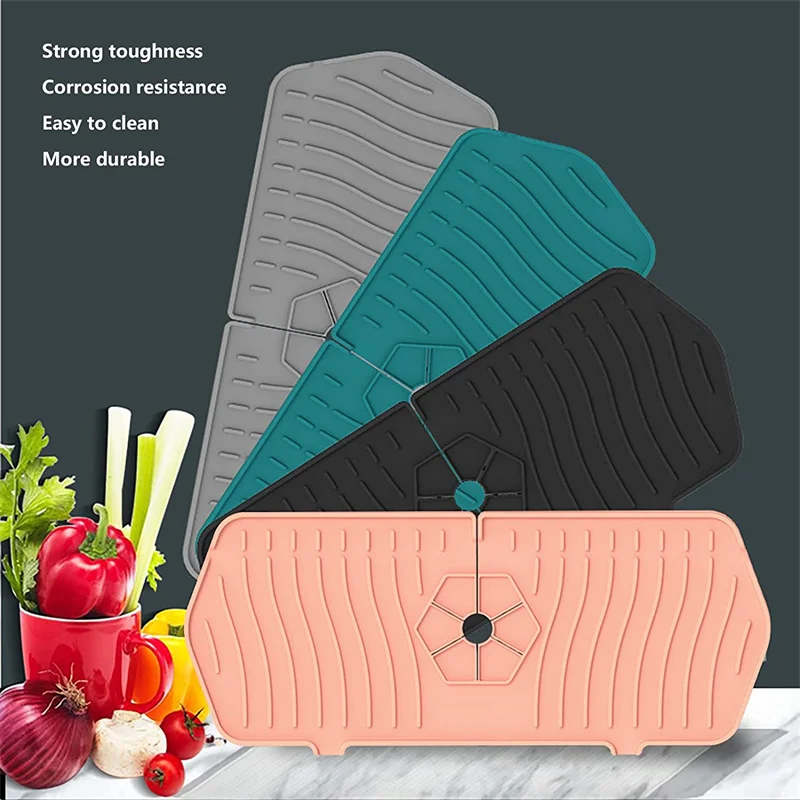 Silicone Faucet Water Catcher Mat Splash Guard for Sink Faucet Reusable Sink Draining Pad Behind Faucet for Kitchen Bathroom
Silicone Faucet Water Catcher Mat Splash Guard for Sink Faucet Reusable Sink Draining Pad Behind Faucet for Kitchen Bathroom