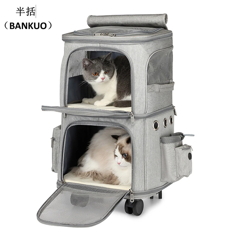 BANKUO Pet Double-Layer Trolley Bag Outdoor Travel Universal Wheel Pet Trolley Cat Bag Folding Pet Trolley Case
BANKUO Pet Double-Layer Trolley Bag Outdoor Travel Universal Wheel Pet Trolley Cat Bag Folding Pet Trolley Case