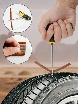 Car Tire Repair Tools Kit com tiras de borracha, sem câmara pneu Studding Plug Set para caminhão motocicleta