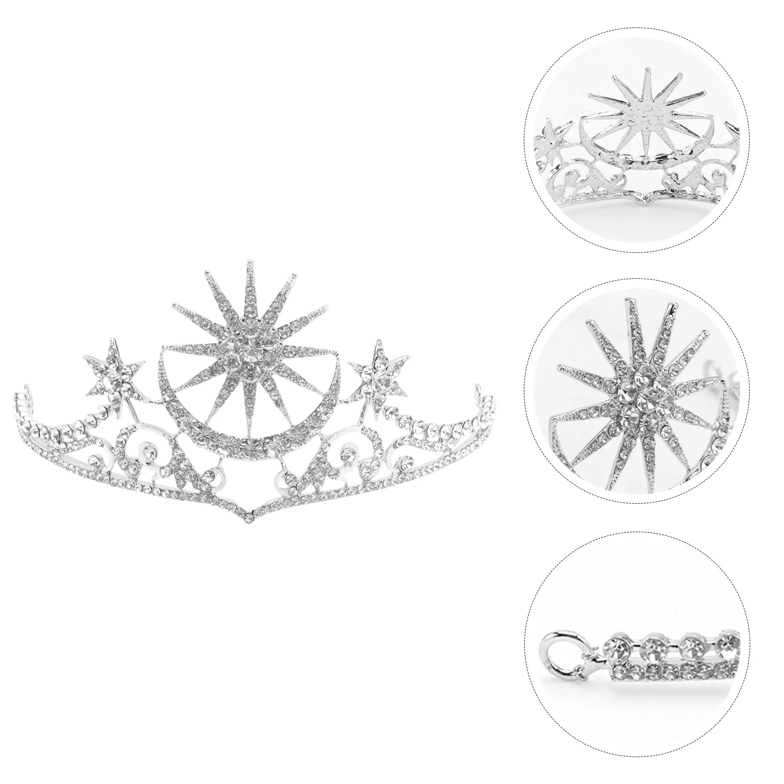Rhinestone Tiara Crowns Star Moon Wedding Brides Crowns Jewelry Headwear Hair Accessory (Silver)
Rhinestone Tiara Crowns Star Moon Wedding Brides Crowns Jewelry Headwear Hair Accessory (Silver)