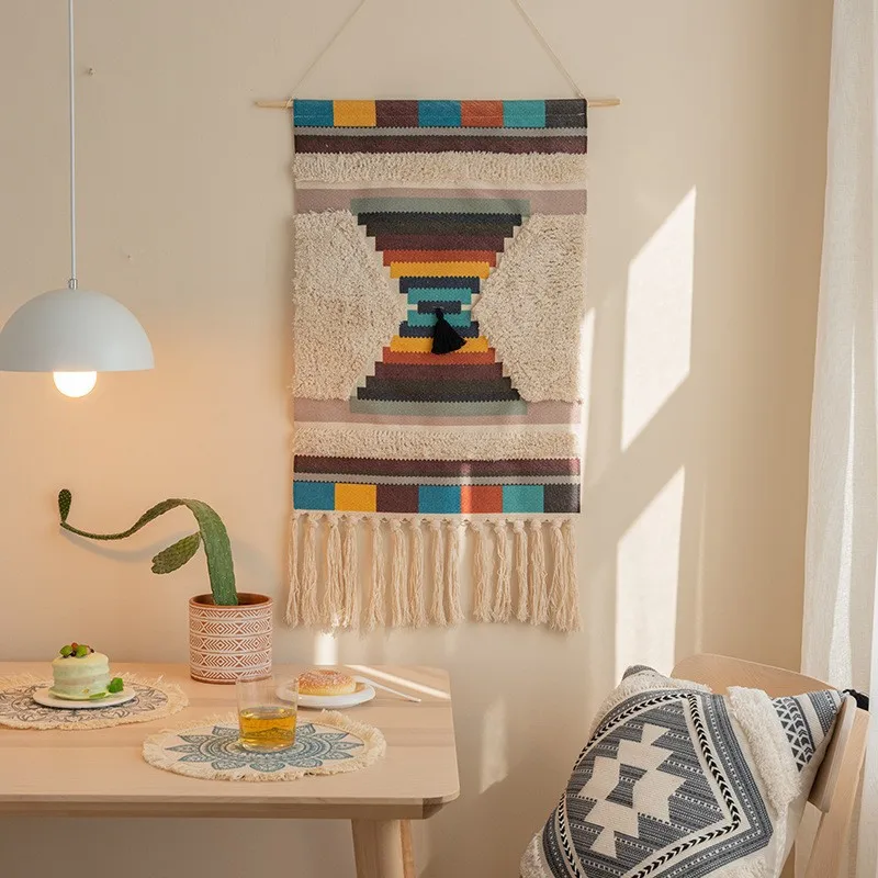 Hand-woven Tapestry with Tassel Bohemian Crafts Room Dorm Hotel Wall Hanging Decor Home Stay Decoration Accessories
Hand-woven Tapestry with Tassel Bohemian Crafts Room Dorm Hotel Wall Hanging Decor Home Stay Decoration Accessories