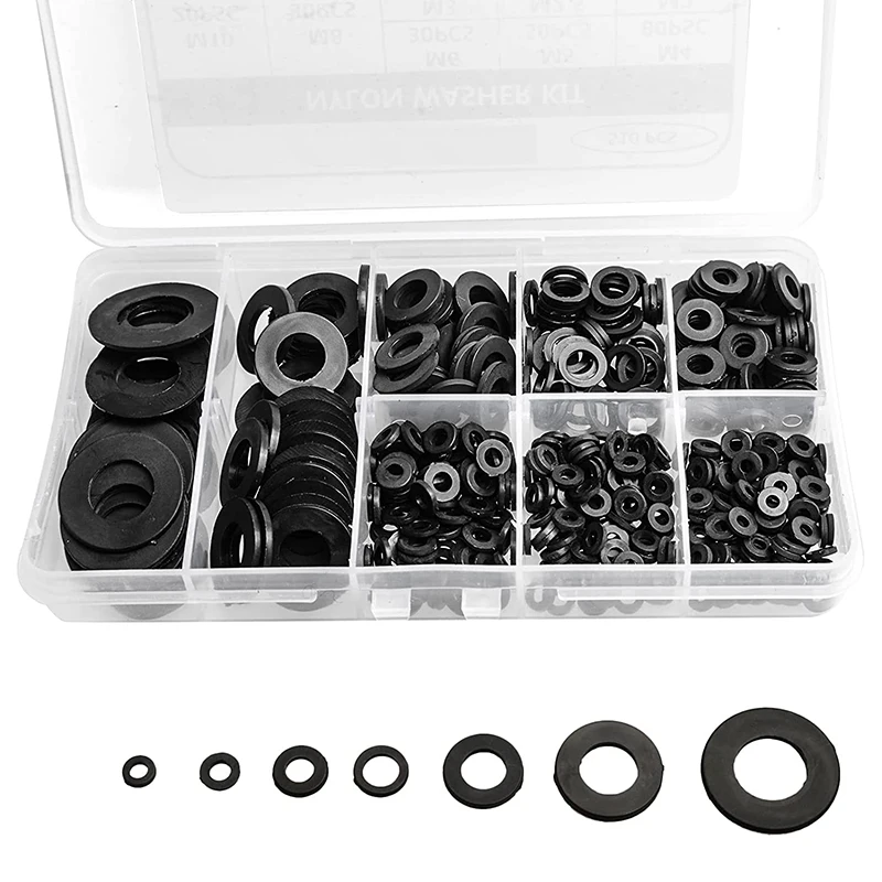 350 шт., черные нейлоновые плоские эргономичные M2 M2.5 M3 M4 M5 M6 M8, резиновые шайбы для домашнего ремонта, аксессуары 
350 шт., черные нейлоновые плоские эргономичные M2 M2.5 M3 M4 M5 M6 M8, резиновые шайбы для домашнего ремонта, аксессуары