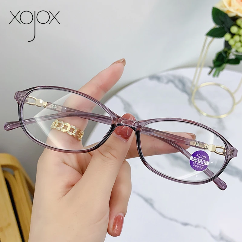 

XojoX Elegant Reading Glasses for Women Small Frames Hyperopia Eyewear Blu-ray Computer Presbyopia Diopter +1.0 1.5 2.5 3.5 4.0