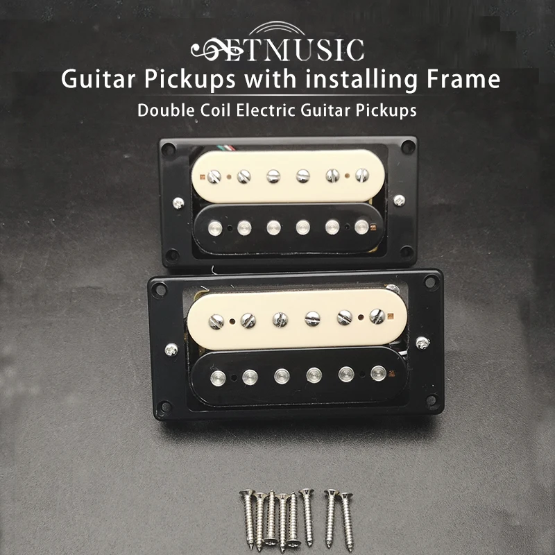 Guitar Pickup Zebra Faced Humbucker Double Coil Electric Guitar Pickups 50/52mm with Installing Frame Guitar Accessories 
Guitar Pickup Zebra Faced Humbucker Double Coil Electric Guitar Pickups 50/52mm with Installing Frame Guitar Accessories