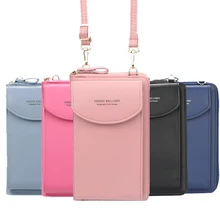 Womens Wallet Shoulder Mini Leather Bags Straps Mobile Phone Big Card Holders Wallet Handbag Money Pockets Girls Small Bags