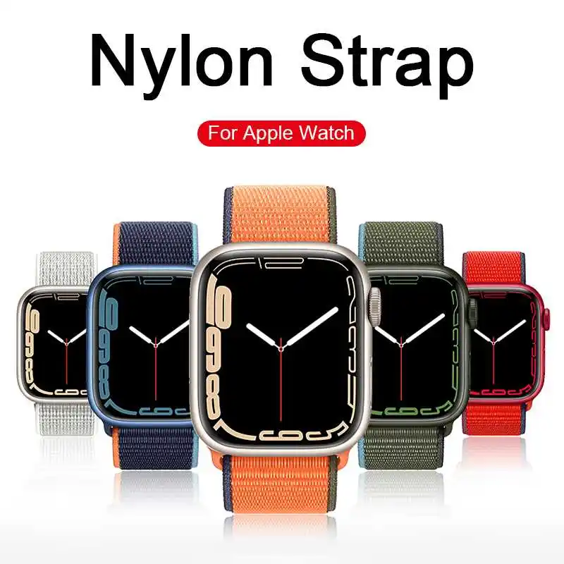 

Mokoemi Nylon Strap For Apple iWath Watch Series 7 41MM iWatch 45MM 6 40MM 44MM SE 5 Band Watch Bracelet WatchBand Wristband