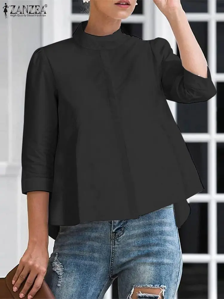 ZANZEA Fashion Street Blouse Solid Color Casual Shirts Stand Collar 3/4 Sleeve Blusas Women Buttons Office Lady 2023 Summer Tops
ZANZEA Fashion Street Blouse Solid Color Casual Shirts Stand Collar 3/4 Sleeve Blusas Women Buttons Office Lady 2023 Summer Tops