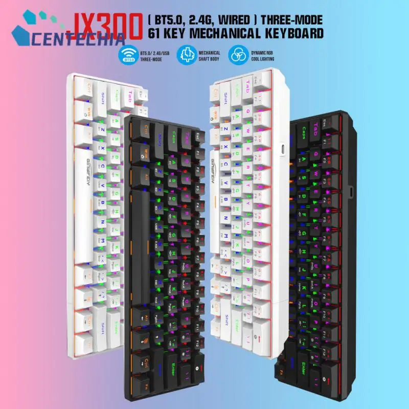 Клавиатура Механическая с подсветкой, 3 режима, 2,4 ГГц 
Клавиатура Механическая с подсветкой, 3 режима, 2,4 ГГц