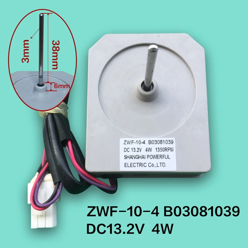 Refrigerator Cooling Fan Motor ZWF-10-4 B03081039 Refrigerator Parts Accessories Replacement
Refrigerator Cooling Fan Motor ZWF-10-4 B03081039 Refrigerator Parts Accessories Replacement