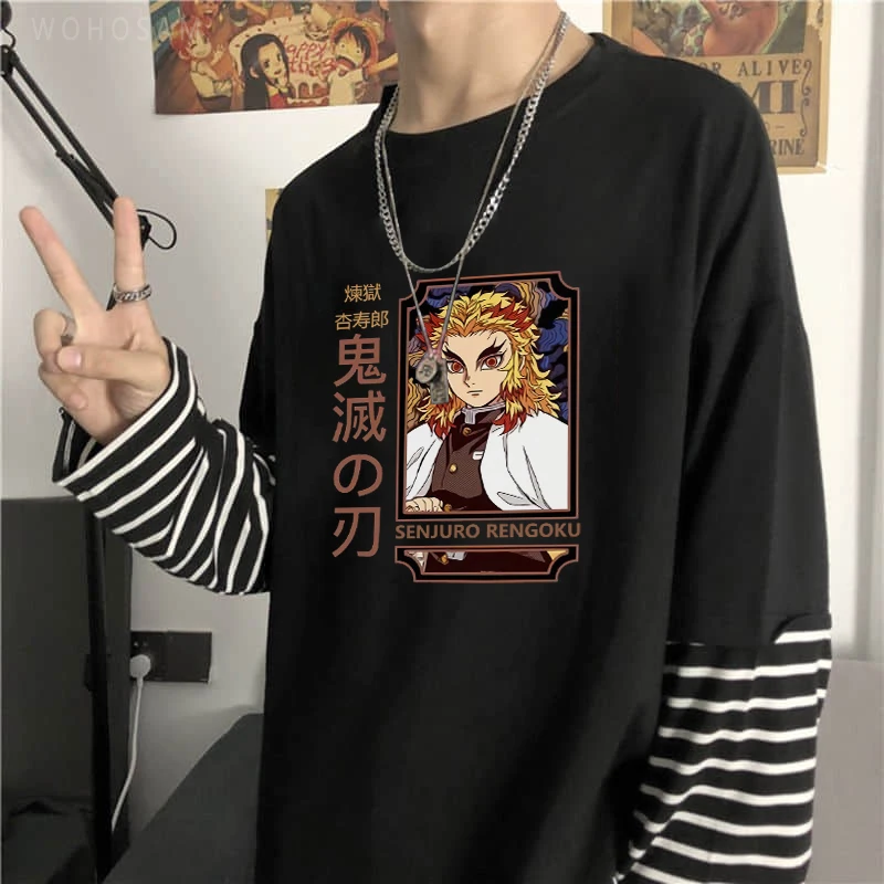 Fashion Anime Demon Slayer Rengoku Shinjurou Cool Men Stripes T-Shirt Harajuku Cartoon Summer Casual Oversize Women Men T-shirts
Fashion Anime Demon Slayer Rengoku Shinjurou Cool Men Stripes T-Shirt Harajuku Cartoon Summer Casual Oversize Women Men T-shirts