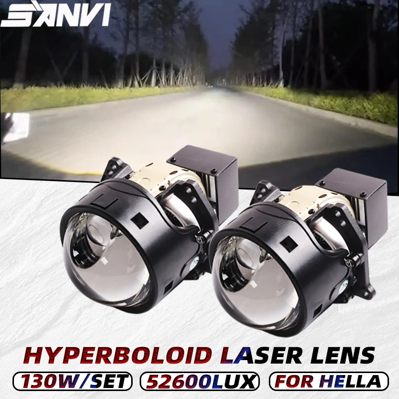 

SANVI 3,0 ''Hyperboloid Bi светодиодный Лазерная линза, автомобильная фара для Hella 3R G5, обновленный проектор 130 Вт 52600Lux, автомобильные аксессуары