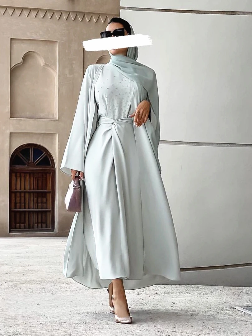 Luxury Abaya Set Diamond Beading Suits Kaftan Muslim Sets Kimono Abayas for Women Dubai Islam Arabic Hijab Dress Turkey Outfit
Luxury Abaya Set Diamond Beading Suits Kaftan Muslim Sets Kimono Abayas for Women Dubai Islam Arabic Hijab Dress Turkey Outfit
