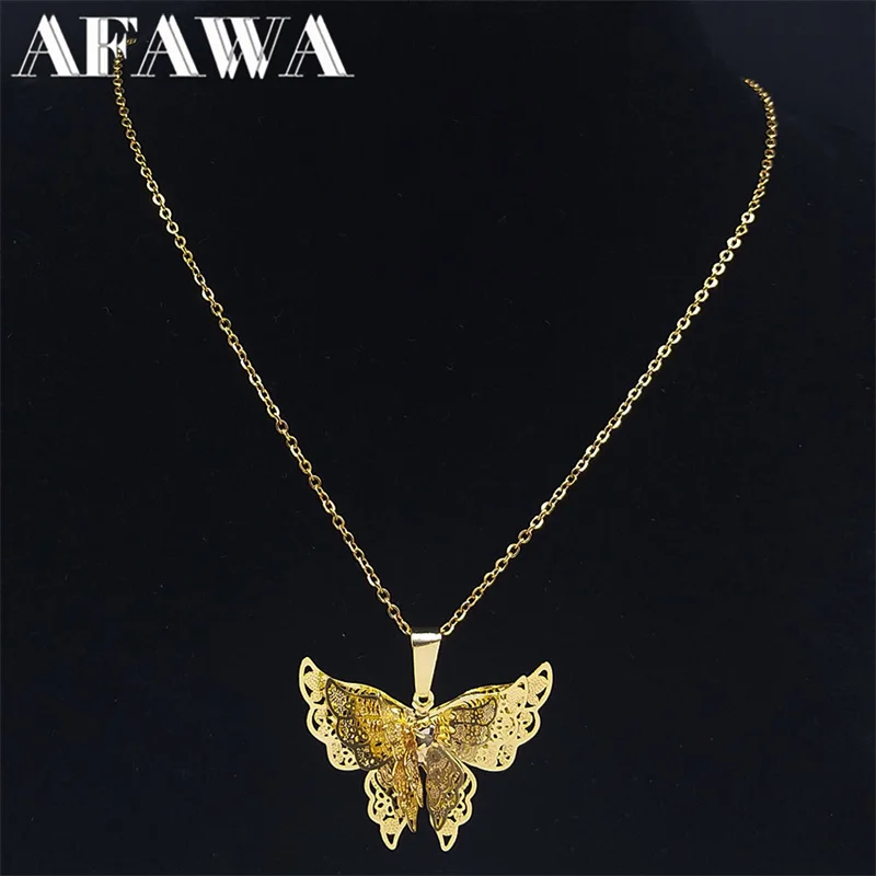 Fashion Filigree Butterfly 3D Hollow Copper Pendant Necklace Stainless Steel Chain Necklace Jewelry Gift collier femme N4160S02
Fashion Filigree Butterfly 3D Hollow Copper Pendant Necklace Stainless Steel Chain Necklace Jewelry Gift collier femme N4160S02