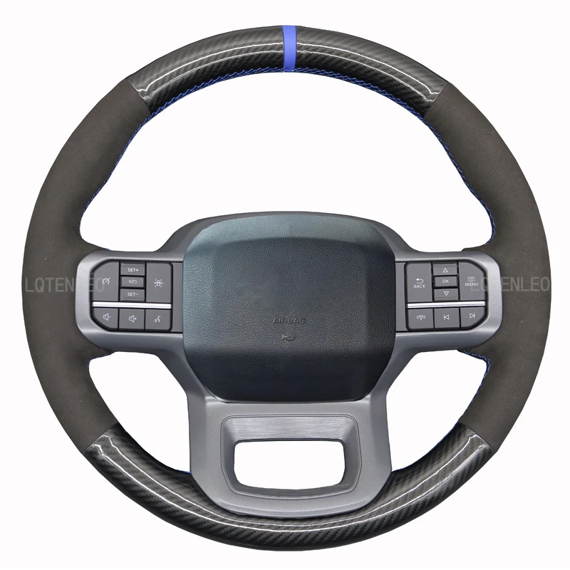 Ручная работа, черная замша, углеродное волокно, мягкая искусственная кожа для Ford F150 чехол рулевого колеса автомобиля 2021-2023, фотовспышка 2022-2023
Ручная работа, черная замша, углеродное волокно, мягкая искусственная кожа для Ford F150 чехол рулевого колеса автомобиля 2021-2023, фотовспышка 2022-2023