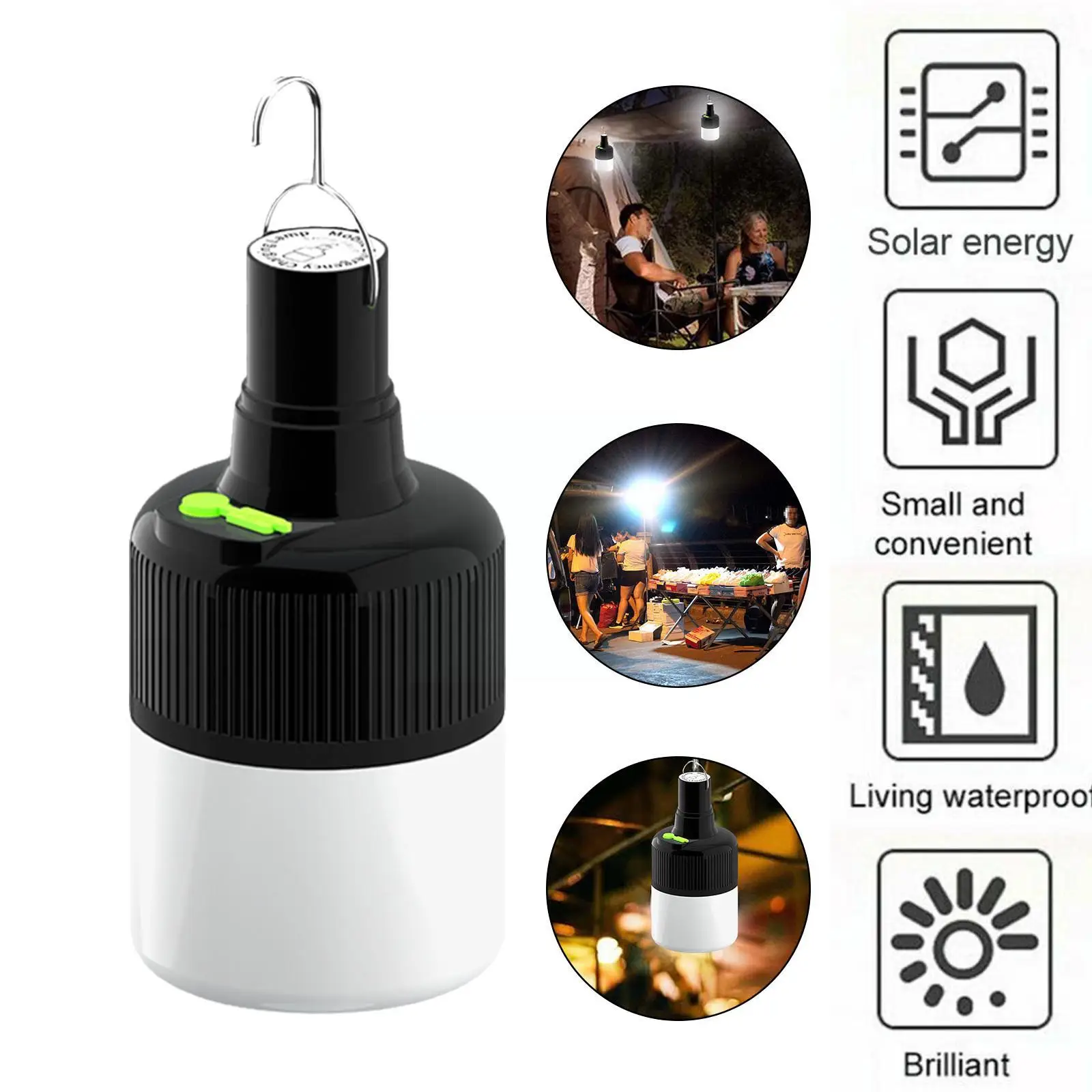 

USB Rechargeable Emergency Lights Hanging Outdoor Bulb Portable Tent Lamp Battery Lantern Camping Light For Patio Porch Gar Z4E8