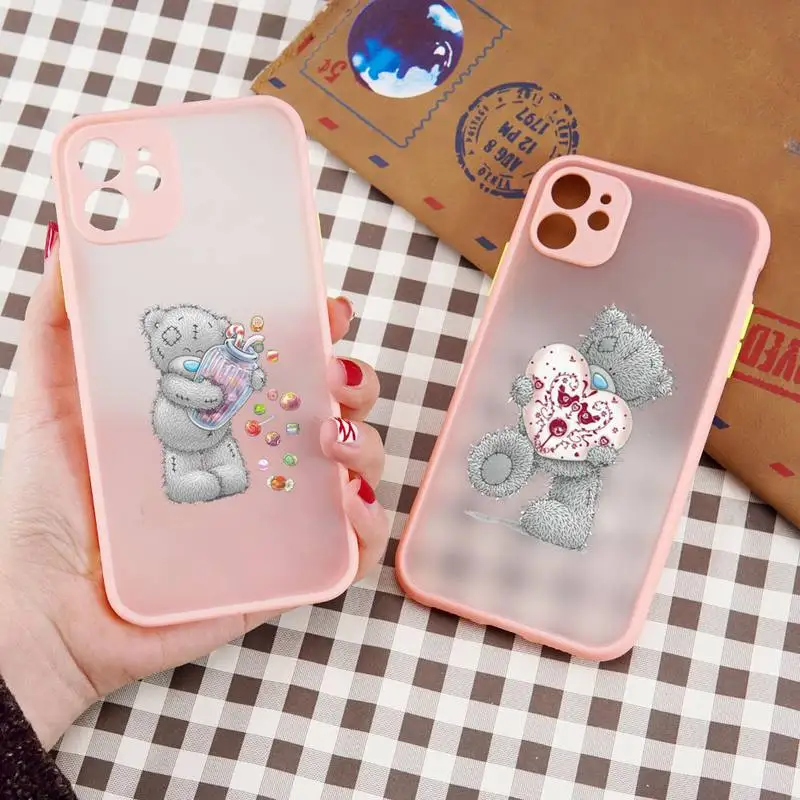 Teddy bear Cute Phone Case For iPhone 13 12 11 Mini Pro XR XS Max 7 8 Plus X Matte transparent Pink Back Cover
Teddy bear Cute Phone Case For iPhone 13 12 11 Mini Pro XR XS Max 7 8 Plus X Matte transparent Pink Back Cover