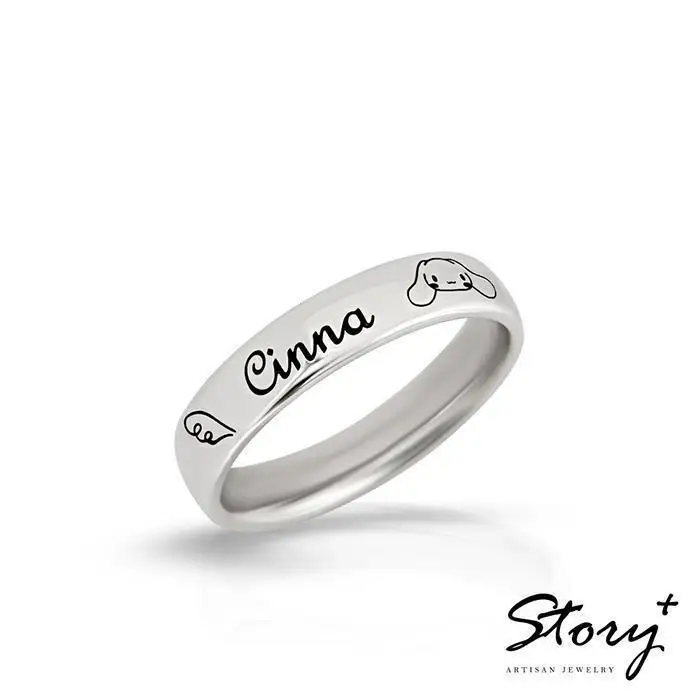 Sanrio Cinnamoroll Customized Lettering Handmade Electroplated Sterling Silver Ring Kwaii Jewelry Girl's Birthday Gift 
Sanrio Cinnamoroll Customized Lettering Handmade Electroplated Sterling Silver Ring Kwaii Jewelry Girl's Birthday Gift