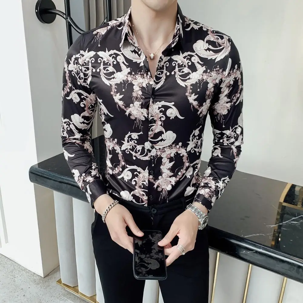 2023 Spring Mens Vintage Floral Printed Long Sleeve Shirt New Fashion Slim Fit Shirts Casual Nightclub Shirts Men Chemise Homme
2023 Spring Mens Vintage Floral Printed Long Sleeve Shirt New Fashion Slim Fit Shirts Casual Nightclub Shirts Men Chemise Homme