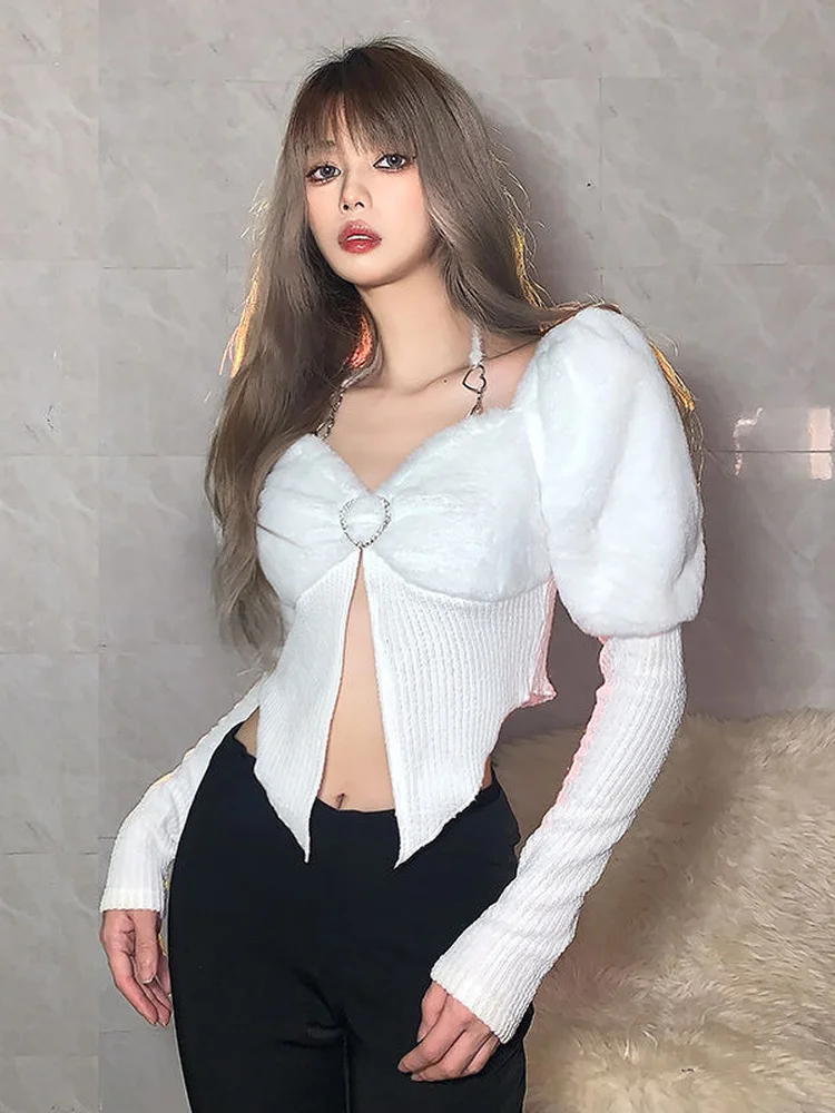 Сексуальный однотонный плюшевый Топ Y2k, женские укороченные элегантные футболки с длинным рукавом, вязаные топы с лямкой на шее, Женская Аси...
Сексуальный однотонный плюшевый Топ Y2k, женские укороченные элегантные футболки с длинным рукавом, вязаные топы с лямкой на шее, Женская Аси...