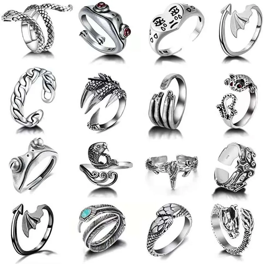 Bipin Retro Gothic Dragon Snake Angel Ring For Men and Women Hip Hop Silver Ring Fashion Party Jewelry Set
Bipin Retro Gothic Dragon Snake Angel Ring For Men and Women Hip Hop Silver Ring Fashion Party Jewelry Set