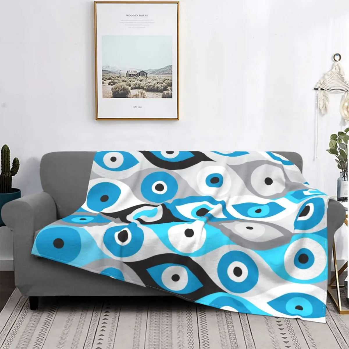 Greek Evil Eye Pattern Blues And Greys Blankets Soft Flannel Summer Nazar Amulet Boho Throw Blanket for Sofa Office Bedding
Greek Evil Eye Pattern Blues And Greys Blankets Soft Flannel Summer Nazar Amulet Boho Throw Blanket for Sofa Office Bedding