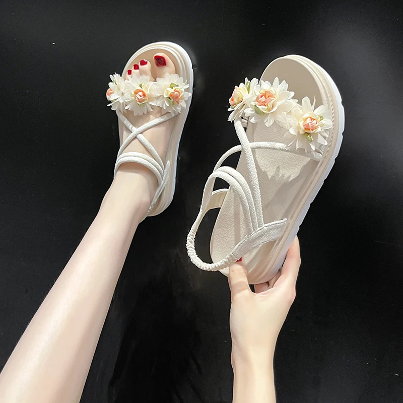 Сандалии женские на платформе, босоножки на тонком ремешке, удобная обувь с круглым носком, туфли с открытым носком, лето
Сандалии женские на платформе, босоножки на тонком ремешке, удобная обувь с круглым носком, туфли с открытым носком, лето